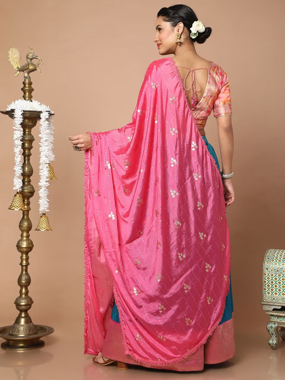 Pink Chiffon Dupatta