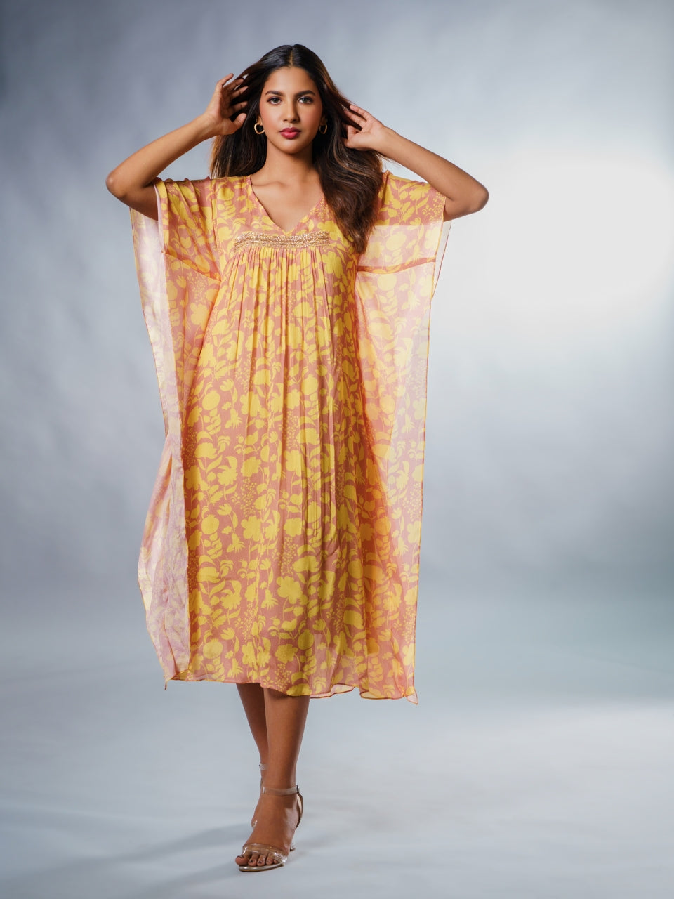 Trendy Yellow Kaftan